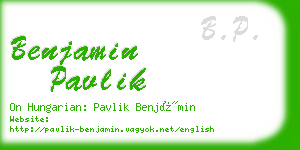 benjamin pavlik business card